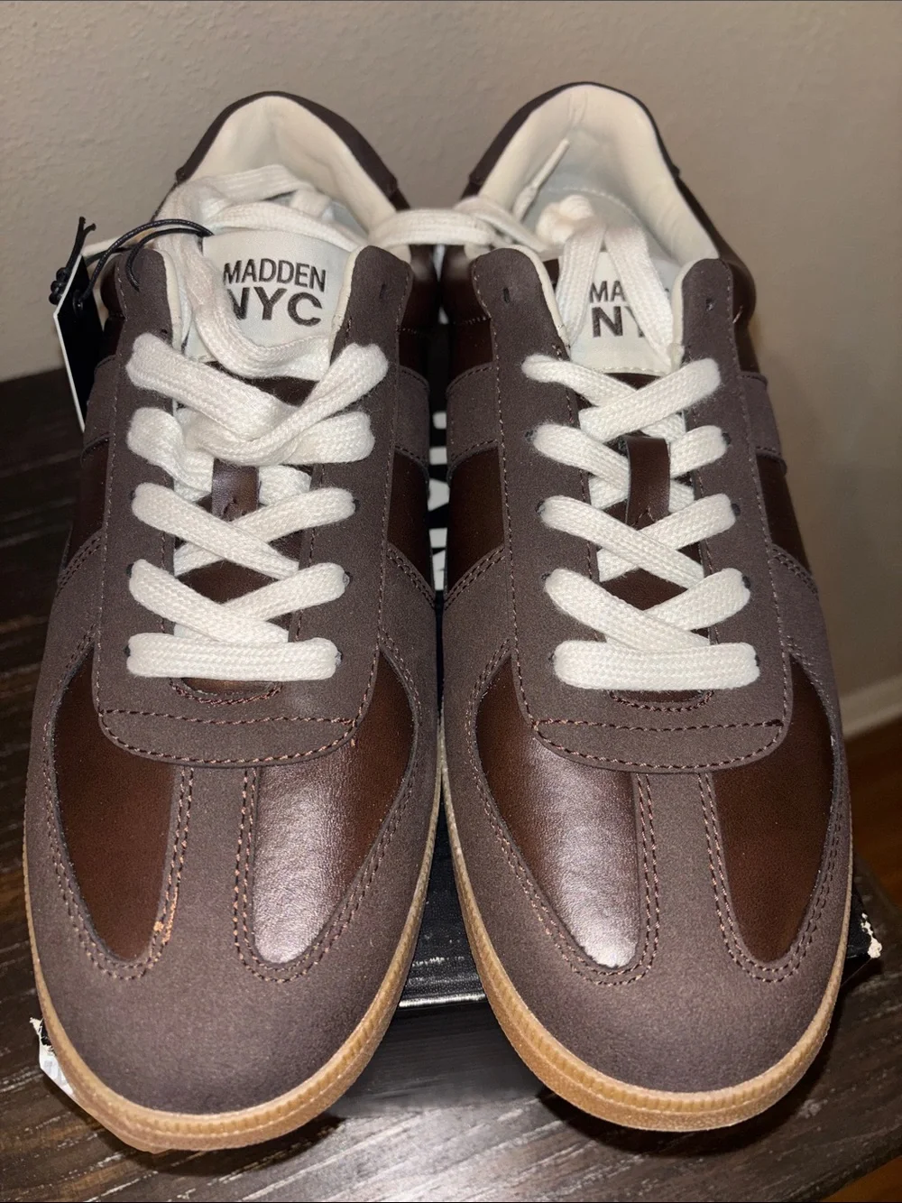 Madden NYC Men’s  Brown Low-Top Sneakers with Gum Rubber Sole 8